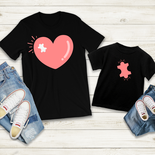 Mother and Child Matching T-shirt, Missing Heart Piece | Mother - Daughter T-shirt | Mother - Son T-shirt